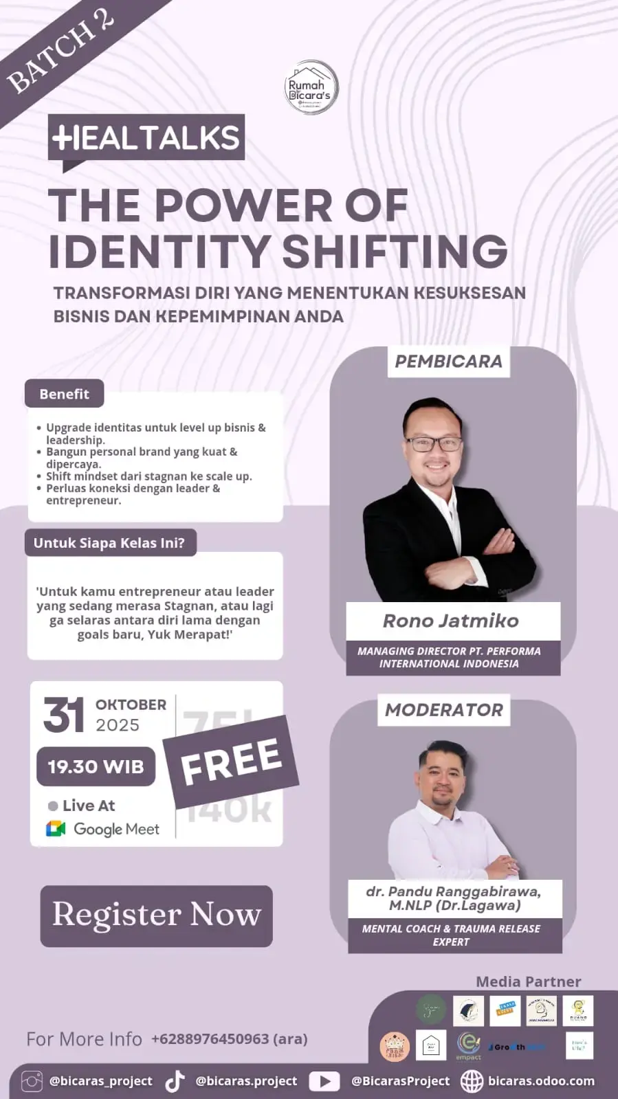 Healtalks The Power Of Identity Shifting Batch 2